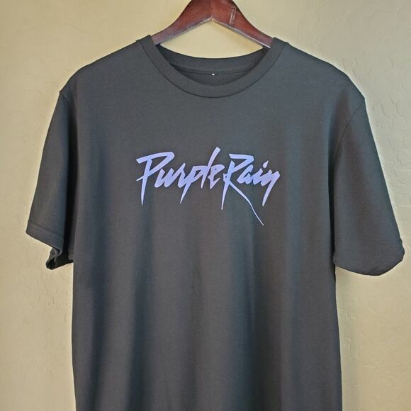 Prince Purple Rain Short Sleeve Black Graphic Tee - Picture 3 of 7